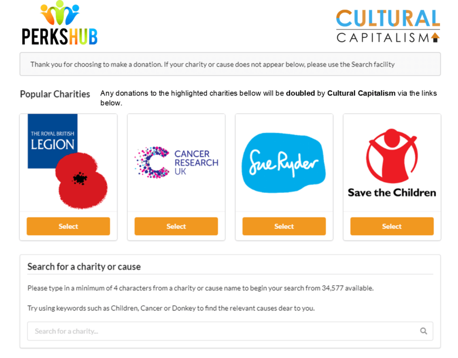 Perks Charity Portal